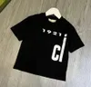 1-16 Yıl Çocuklar T-Shirt Ünlü tasarımcı t gömlek Tees Tops erkek kız işlemeli mektup pamuklu kısa kollu Kazak elbise Beyaz Siyah
