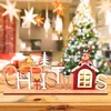 Wooden Christmas Ornaments Decoration for Home Reindeer Table Decor Chrismas Xmas Gifts Noel Navidad Y201020