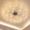 Подвесные лампы Современные светодиодные хрустальные звездные потолочные светильники Современная монтированная лампа для ресторанного домашнего освещения