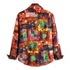 Chemise en lin en coton à imprimé coloré Men chemise homme 2022 marque décontractée bouton-bas pour hommes chemises harajuku streetwear vêtements l220704