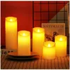 Decoración navideña LED sin llama, velas eléctricas parpadeantes de té, velas Led con batería, velas oscilantes, luz de vela