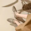 Sandals Sheepskin Design apartamentos mocassins Sapatos de condução deslizam em mocassins Correntes de mulheres bailarinas planas chaussures femesandals