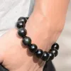 Natural Rainbow Eye Obsidian Armband Buddhistische Perlen Damen Herren Mody Perlen Segen Black Stone Healing Schmuck 220719