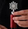 Nya vinterbröllop gynnar silver färdig snöflinga vinpropp med enkla paket julfestdekorativ barverktyg