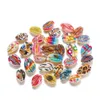 Modemålade naturliga havsskal conch pärlor för sandstrand smycken som gör diy halsband armband tillbehör 10 st