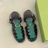 Sandali da uomo firmati Pantofole in gomma Doppia G Tiger Flat Slides Infradito in pelle Nero Bianco Fashion Summer Slides Scarpe da esterno con lacci con scatola