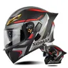 Motorcykelhjälm Personlighet Dubbellins Full Face Capacete Lokomotiv Half Casco Retro Capacete