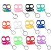 Mehrfarbiger Schlüsselanhänger mit süßer Katze, Selbstverteidigung, mentale Katze, Auto-Schlüsselanhänger, kreativer Schlüsselanhänger mit zerbrochenem Fenster, Schlüsselanhänger mit zwei Schnallen, 15 Farben