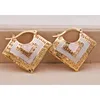 Hoop & Huggie Trendy Heart Gold Plated Earrings For Women Girls Fashion Jewelry Accessories Paint Pink Gray Color Earring Party GiftHoop Kir