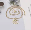 2 kleur Hoge Kwaliteit Merk Desinger Brief Hanger Kettingen Mode Mannen Vrouwen Sleutelbeen Ketting Eenvoudige Bruiloft Sieraden Gift