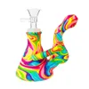 Stampa Narghilè Dab Rigs con braciere da 14 mm Pipa ad acqua bong in silicone bong in vetro accessorio per fumo