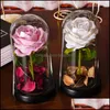 Decoratieve bloemen kransen feestelijke feestbenodigdheden huizen tuin eeuwige bloem valentijnsdag cadeau rood rose decor led licht bruiloft in een GLA