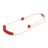 Pulseras de encanto 4 mm Siete Chakra Piedra natural Amatista Ojo de tigre Ágata roja Pulsera de cadena de alambre de cobre para mujeres JewelryCharm