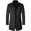 Men's Wool & Blends Fashion Clothing Woolen Jacket Coats Winter Coat Mid-long Trench Classic Solid Thickening T220809