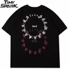 Hip Hop Streetwear T-Shirt Illusion Painting Print Chain T Shirt Men Harajuku Cotton Loose Tshirt Summer Short Sleeve Tops 220621