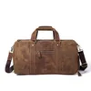 Duffel Bags Men Crazy Horse Horse Leather Travel Bag Vintage Big Genuine Carry On Luggage Weekend Bagduffel de ombro grande