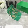 2023 Women high heel SPARKLE STRETCH Sandals Slippers Fashion Leather Rhinestone Mesh Sandal slides Top Designer Ladies office party wedding