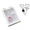 Wine Bottle opener Heart Shaped Great Combination Corkscrew and Stopper Heart-Shaped Sets Wedding Favors Gift DH2037