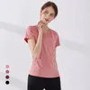 Yoga Outfits Female Sport Top Woman T-shirt Crop Gym Fitness Short Sleeve Running Training Clothes For Womem Clothing