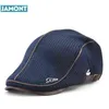 ジャモント高品質の英語スタイル冬のウール年上の男性キャップ濃い温かいベレー帽子クラシックデザインヴィンテージバイザーキャップスナップバックJ220722