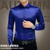 Plus Size 5xl Men's Luxury Shirts Vestido de Casamento Manga Longa Silk Smoking Homens Mercerizados Algodão 220401