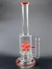 Red Glass Water Bong Percolator Hookah Shisha pipa para fumar con base para accesorios de tabaco