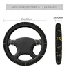 Steering Wheel Covers Luxe Black And Gold Marble Texture Universal 38cm Graphic Protector Fit For Car AccessoriesSteering