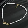Collar perla personalizado Nombre personalizado Pendente de acero inoxidable para mujeres Baby Girlfriend Joyería de regalo 220721