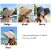 Empty Top 14CM Big Brim Sun Foldable Portable Rollup Beach Summer Casual Straw Visors Cap Women Fishermans Hat 220627