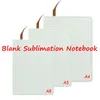 A5 A6 Sublimation Journal Blank Notebook Notepads Faux Läder innehåller kärnan med dubbelsidig tejp Anpassad logotyp DIY RRE13544
