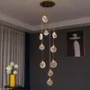 Lâmpadas pendentes compostas de lustre de cristal do sótão da sala de estar de decoração de lâmpada de lâmpada de lâmpada de decoração de candidato a corda industrial ChandelierPenda