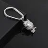 Keychains Ijk2045 Stainless Steel Oval Animal Urn Keychain Pet Ashes Pendant Charm Key Chain Ring Holder Cremation Jewelry Enek22