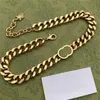Chic Designer Metal Chain Necklace Double Letter Pendant Necklaces Tiger Head Shape Steel Seal Jewelry