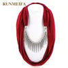 Scarves Arrival Women Fashion Garment Accessory Punk Style Rivet Pendant Necklace Scarf Jewelry Charms Solid Color262K257E