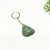 Natural Rough Stone Quartz Keychain Ring For Women Men Handbag Hangle Car Key Holder Raw Mineral Stones Keyring Jewelry