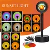 Lätt ZK20 Sunset Lamp LED -projektor Remote Control Rainbow Atmosphere Night Photographic Home Bakgrund Väggdekorationslampa