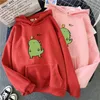 Felpa con cappuccio Harajuku Stampa dinosauro Kawaii Abbigliamento invernale Felpa oversize ampia Tendenza calda Grafica casual Top coreano 220325