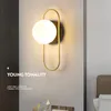 Lampy ścienne Nordic Glass Ball LED Ściana Ściana do salonu Wewnętrzna sypialnia Oprawa oświetlenia z domem kinkietowym 7W G9