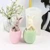 Cute Eggshell Bunny Silicone DIY Animal Candle Making Wick Soap Resin Mold Halloween Birthday Gifts Craft Home Decor 220629