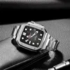 pour Apple Watch Series 8 7 6 5 4 Premium en acier inoxydable AP MOD Kit Armure étui de protection Band Strap Bracelet Cover iWatch 41mm 45mm
