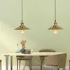 Подвесные лампы северная бронзовая одиночная голова маленькая железная и фонаря ресторан американский стиль ретро промышленная латунная люстра