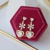 Dangle Earrings & Chandelier Shining Rhinestone Zirconia Heart Women Earring Cute Romantic Flower Zircon Charm Stud Daily Birthday Gift