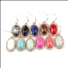 Charm Gold Designer Faceted Acrylic Oval Charms Earrings For Women Small Rhinestone Resin Dangle Earring Boutique Jewelr Dhseller2010 Dh4G2