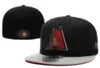 Men039S Fashion Hip Hop Classic Black Color Arizona Flat Peak Full Size Closed Caps Baseball Sports All Team Fitted Hats i SIZ1457294