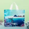 50pcs Thicker Large Plastic Bag Simple and Fresh with Handles Clothing Store Shopping Bag Wedding Gift Jewelry Packaging Bag 220420