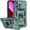 Military Shockproof PC &TPU Cases For iPhone 15 14 13 12 11 PRO Max Magnetic Car Holder Ring Samsung Galaxy S22 Note10 Camera opening window holder