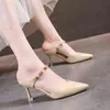 Sandales femmes talons hauts 2022 été nouveau Baotou Rivets pompes mode coréenne mince talon pantoufles dame goujons chaussures 220412