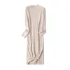 HLBCBG épais automne hiver pull droit robe chaud chic basique tricot femmes lâche midi femme décontracté T220804