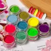 6 colori/set per unghie polvere glitter fluorescente polvere di perle al neon per la decorazione di nail art polvere da immersione design fai da te