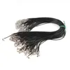 Czarny skórzany naszyjnik węża koralika sznurka sznurka linowa 45 cm DIY Biżuter